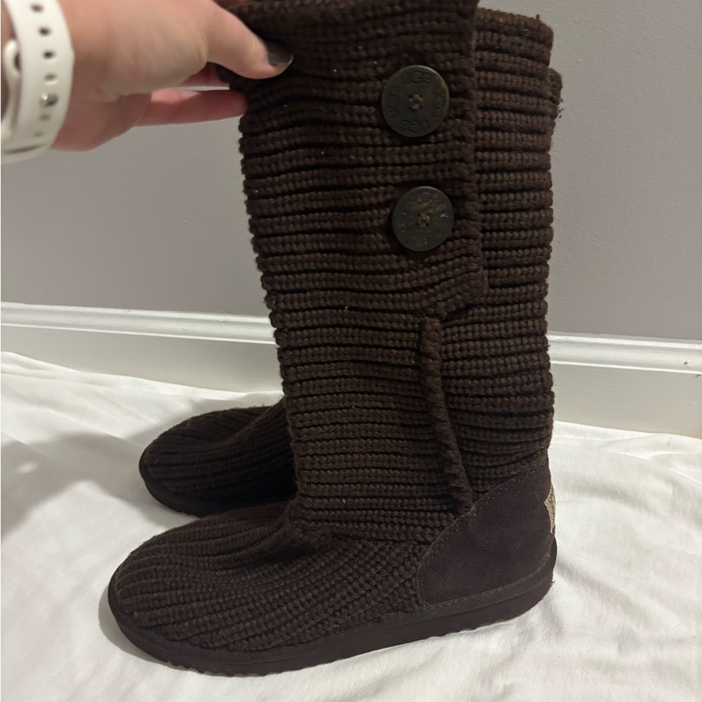 UGG Sweater Brown Boots, Size 6
